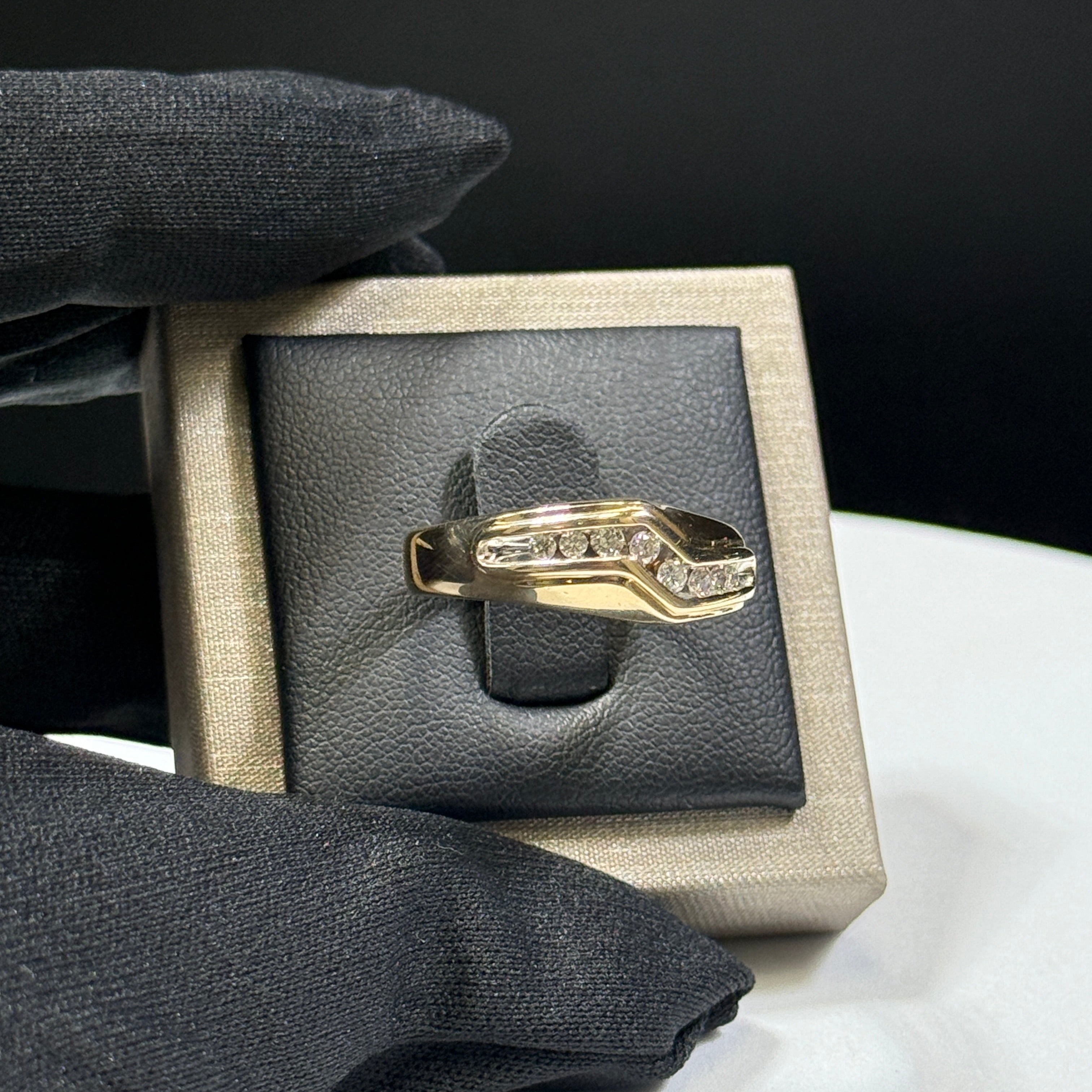 14K Yellow Gold Diamond Gents Band 5.7g – Size 11.5 (.24ctw)