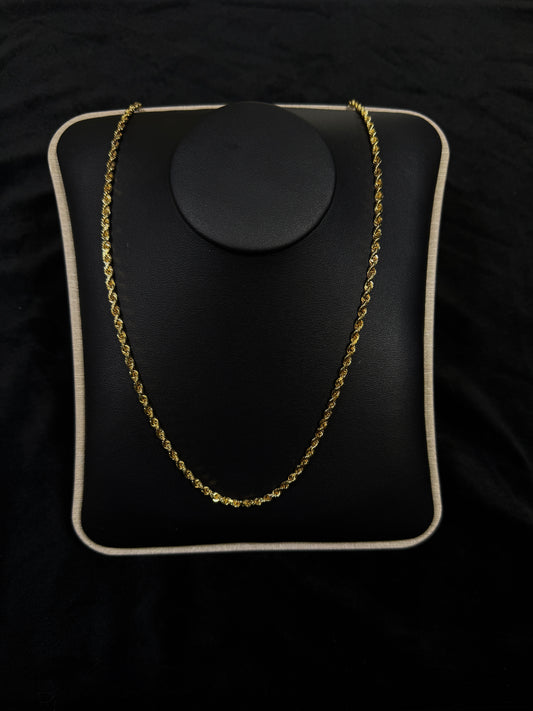 14K Yellow Gold Rope Link 30” Chain
