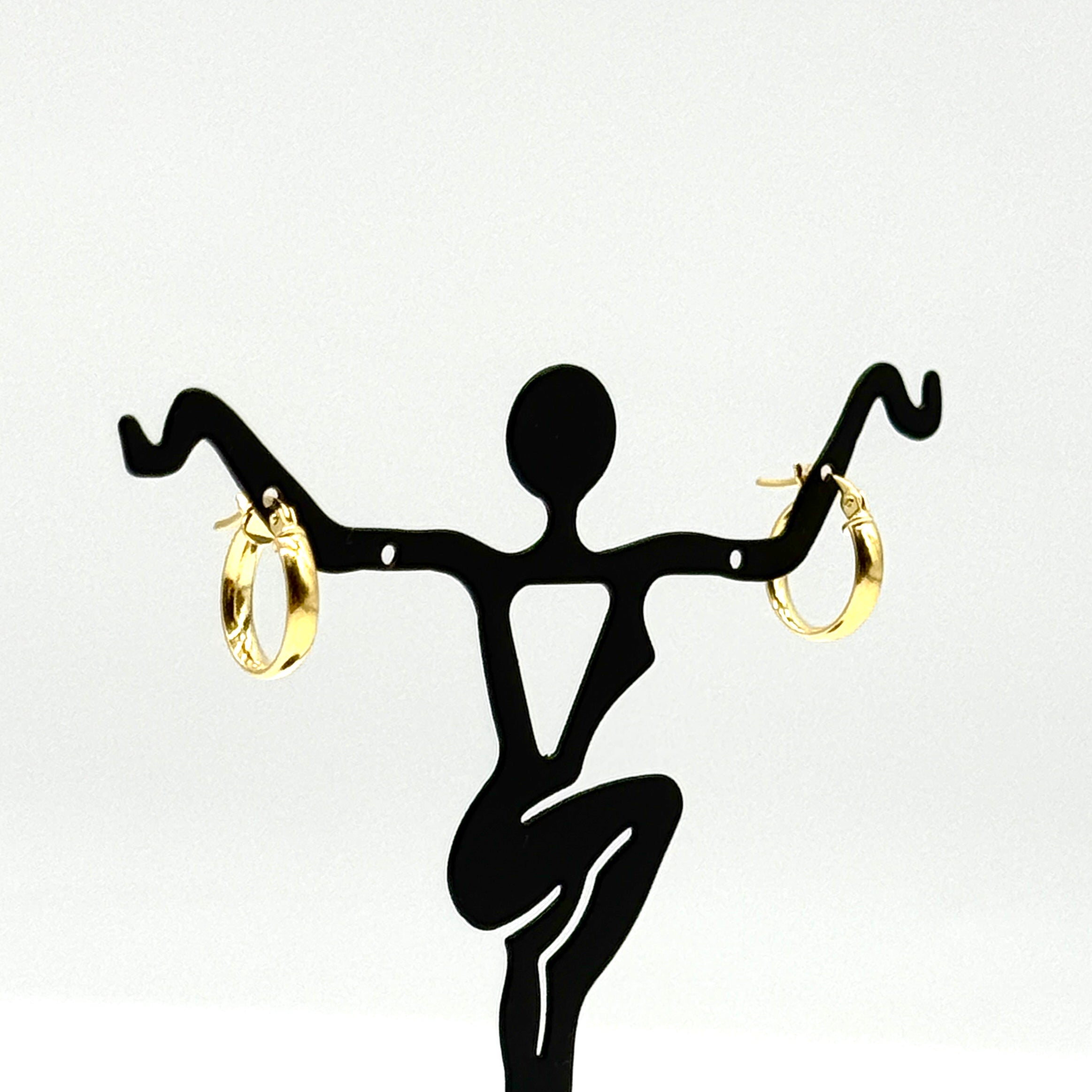 14K Yellow Gold Small Polished Earrings 0.5” Mini Hoops 1 Gram