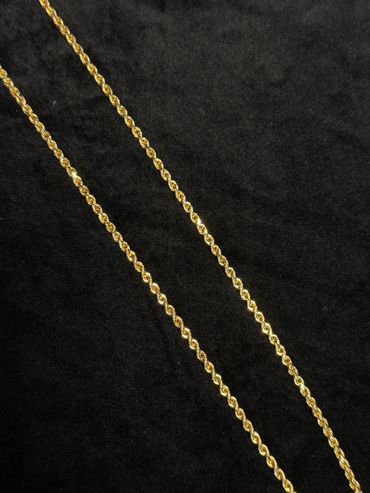 10K Yellow Gold 2.9mm Rope Link 15.3G Chain