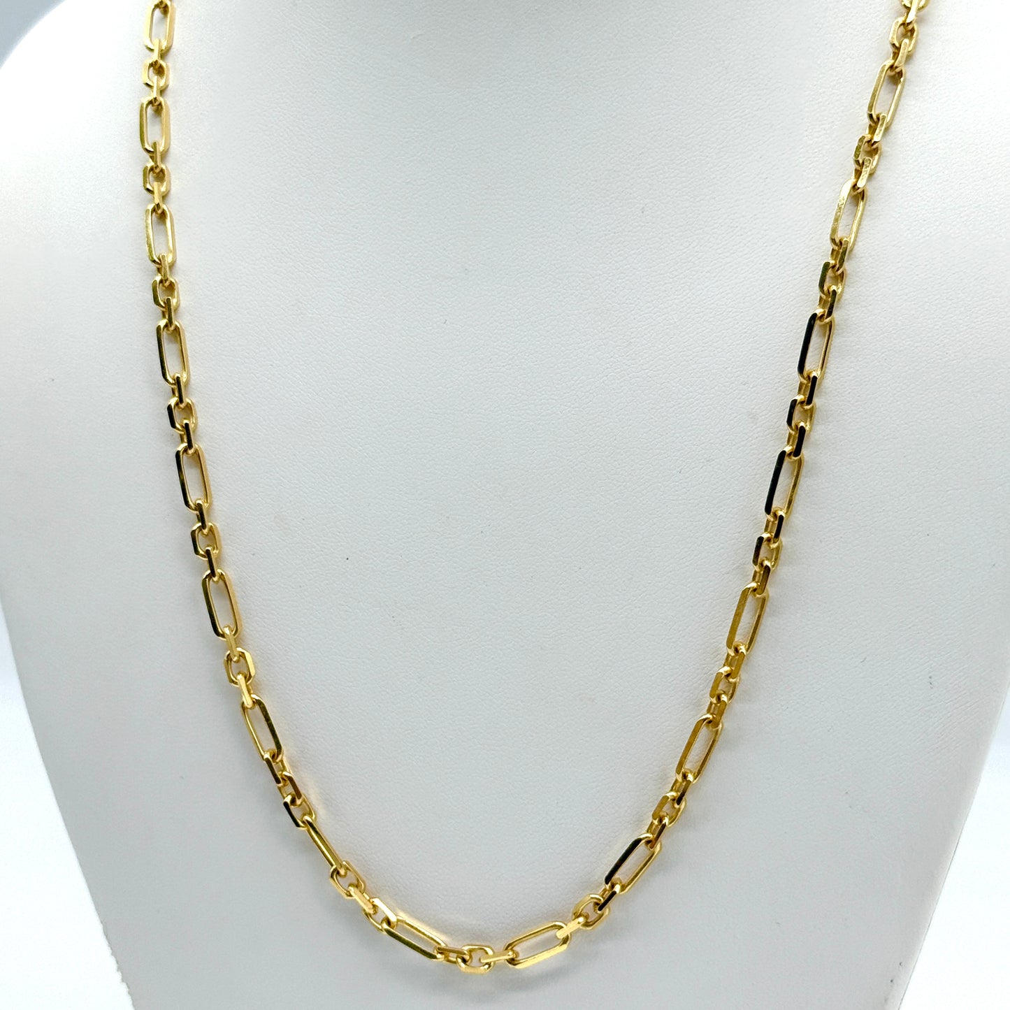 14K Yellow Gold Paperclip Link Chain 21 Inch 4.4mm 20.1 Grams Necklace
