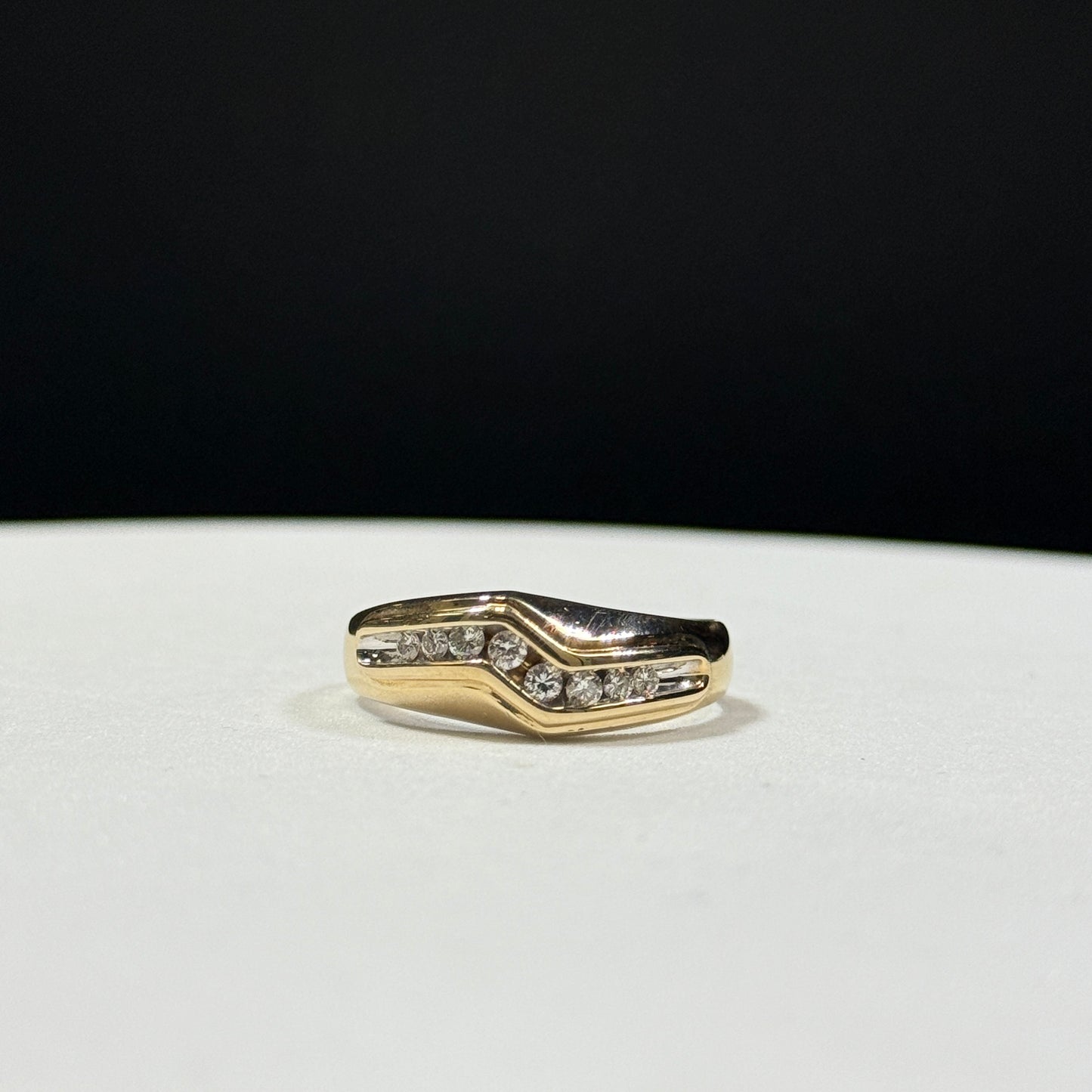 14K Yellow Gold Diamond Gents Band 5.7g – Size 11.5 (.24ctw)