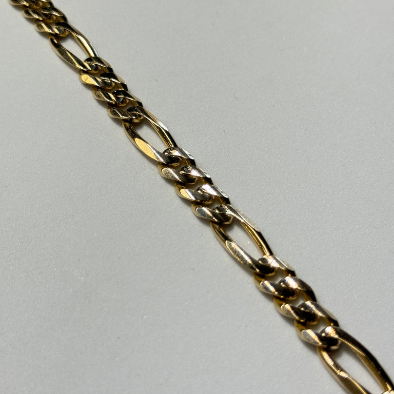 14K Yellow Gold 28.9 Grams 8.4mm Figaro Link