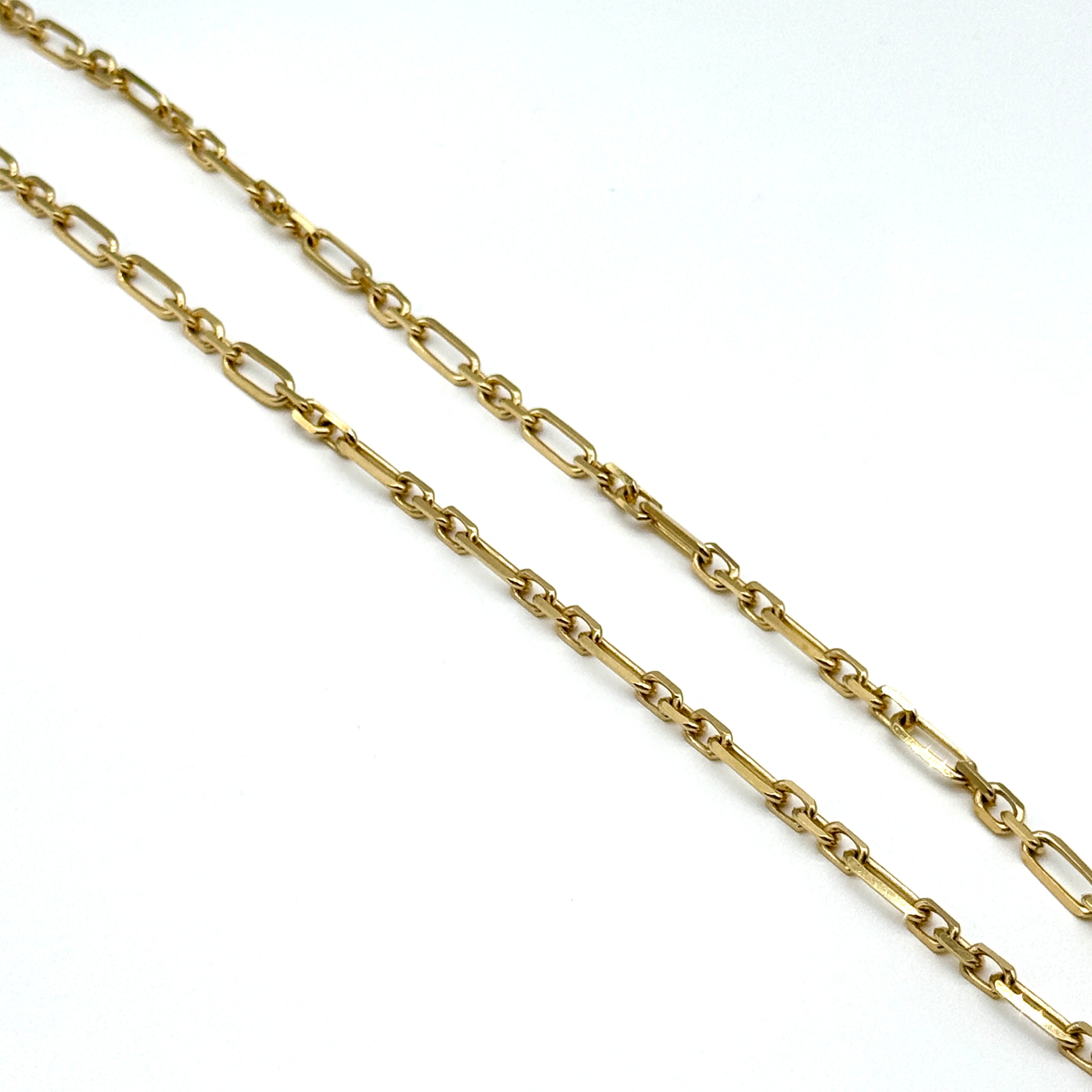 14K Yellow Gold Paperclip Link Chain 21 Inch 4.4mm 20.1 Grams Necklace
