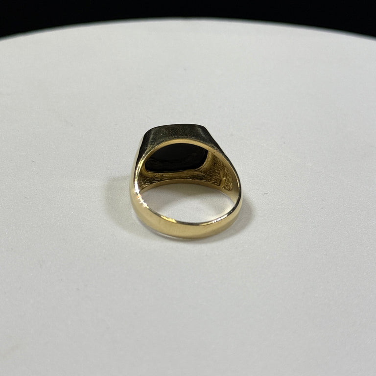 14K Yellow Gold Onyx Cabochon Ring 7.6g – Size 9
