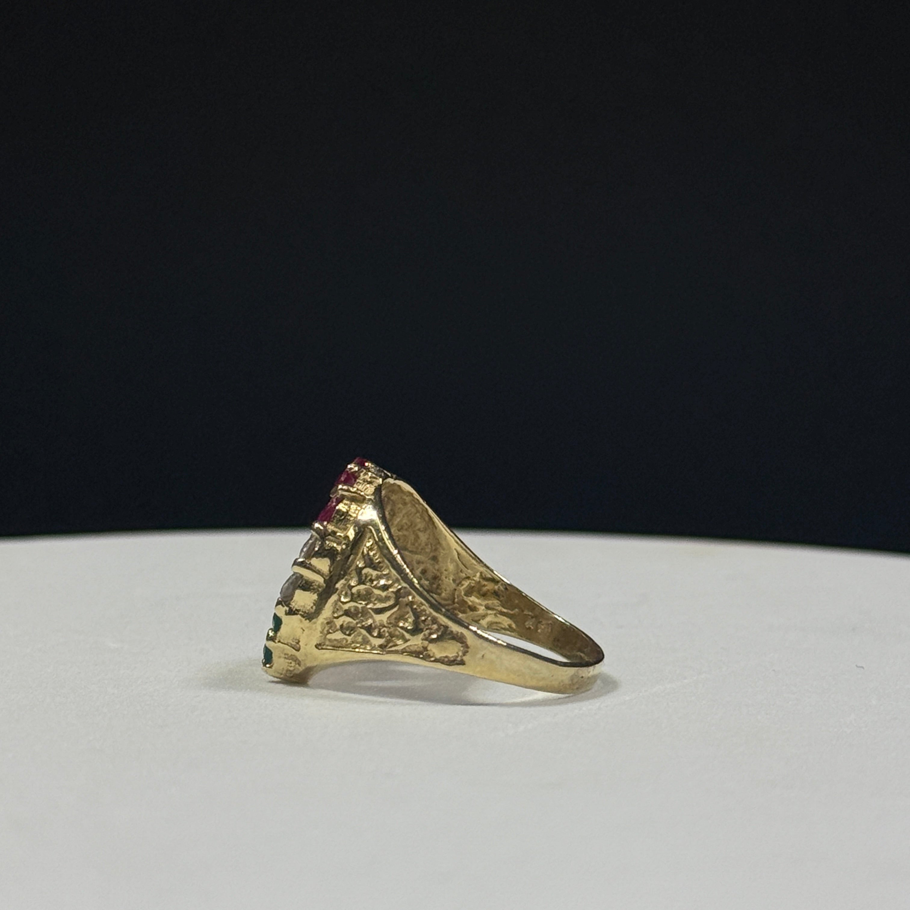 14K Yellow Gold 6.9G Religious Horseshoe Ring Size 10