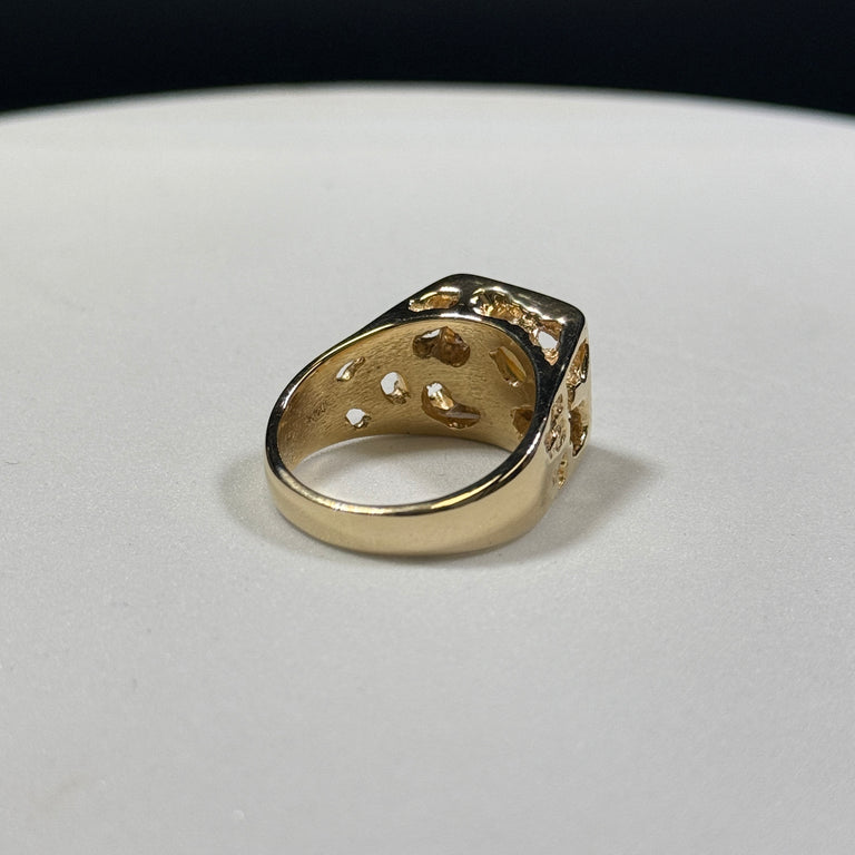 14K Yellow Gold Nugget Opal Ring 12.1g Size 9