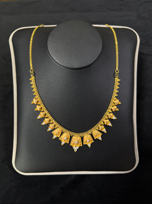 21K Yellow Gold Fancy CZ 17.1G 17.5” Necklace