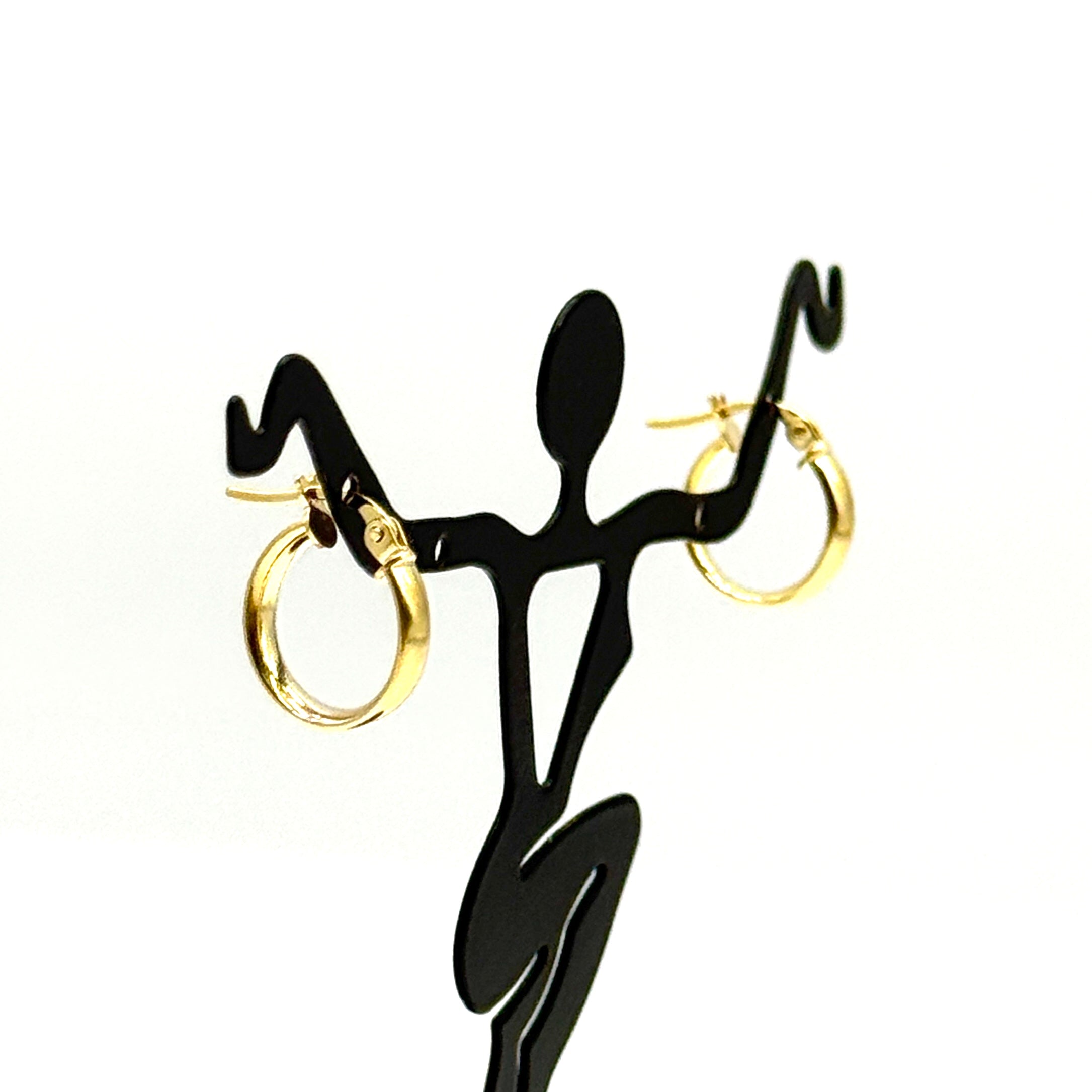 14K Yellow Gold Small Polished Earrings 0.5” Mini Hoops 1 Gram