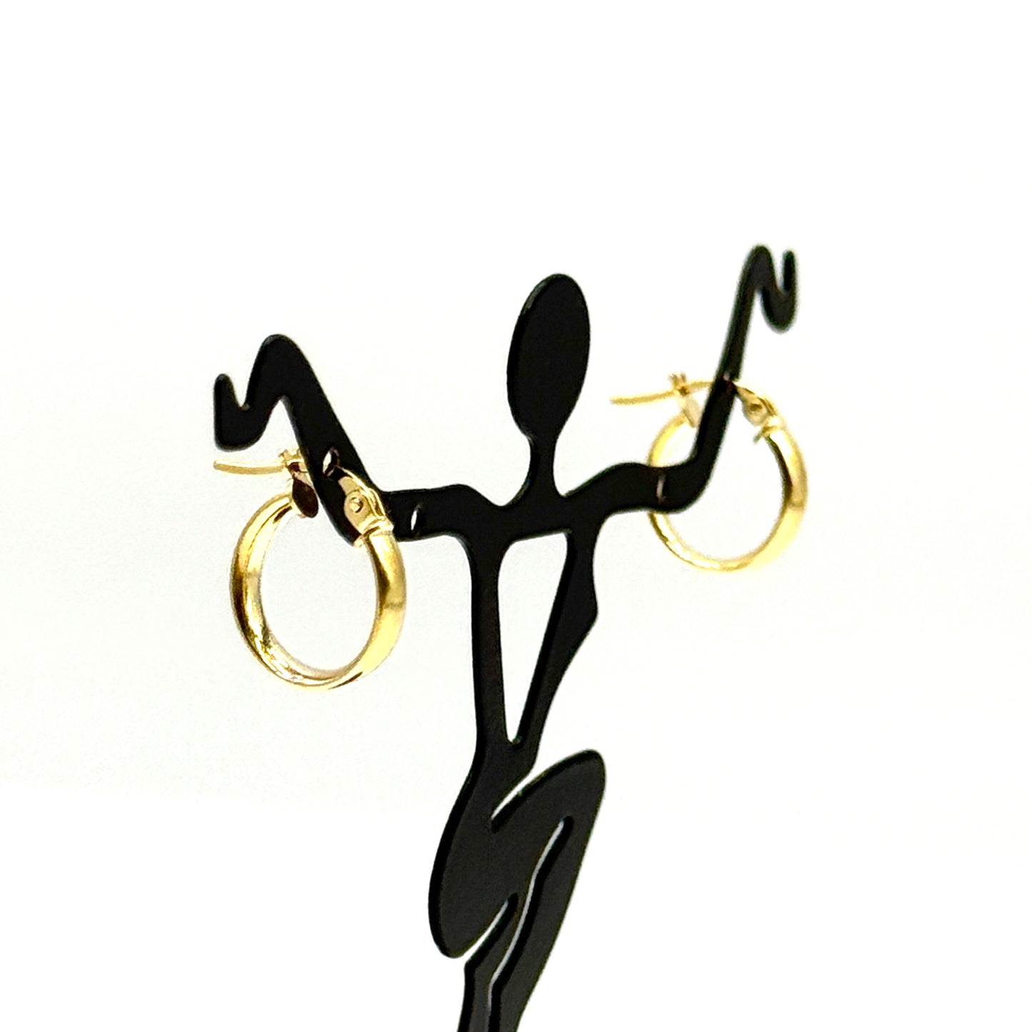 14K Yellow Gold Small Polished Earrings 0.5” Mini Hoops 1 Gram