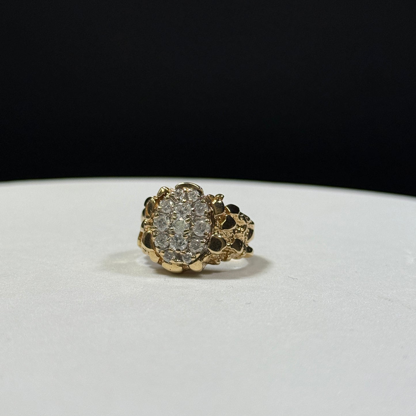 10K Yellow Gold Diamond Nugget Ring 7.8g – Size 7.5 (.86ctw)