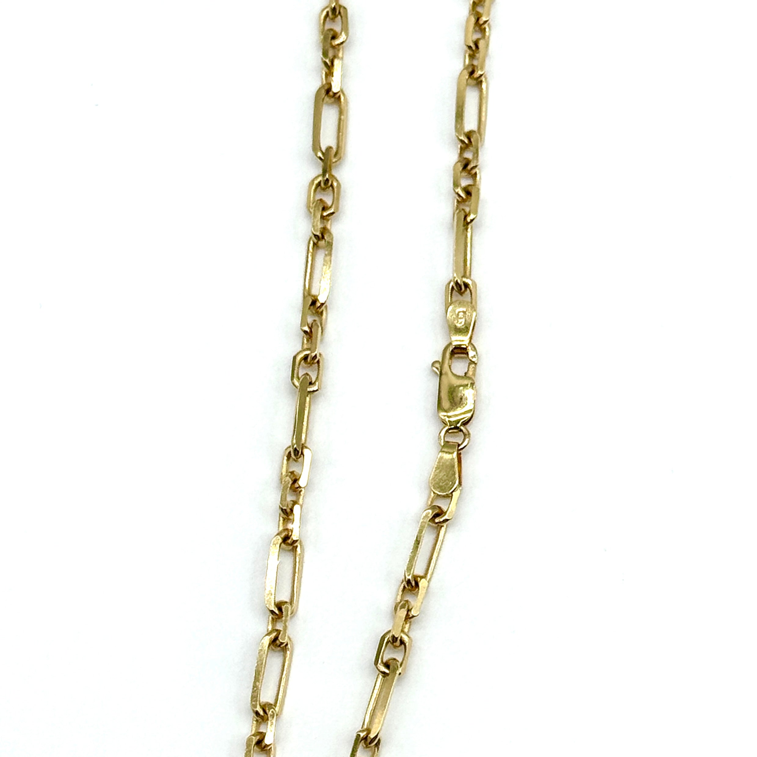 14K Yellow Gold Paperclip Link Chain 21 Inch 4.4mm 20.1 Grams Necklace