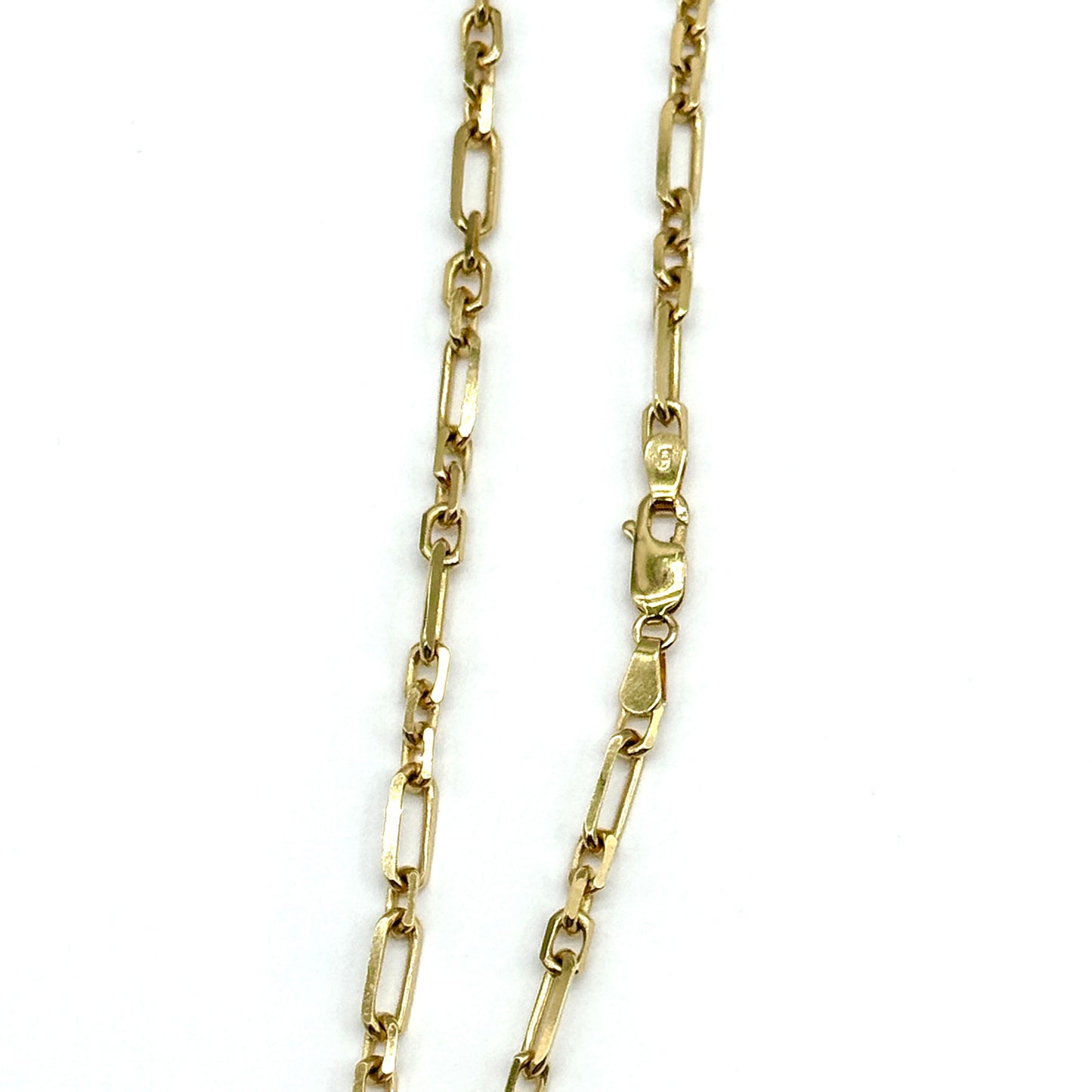 14K Yellow Gold Paperclip Link Chain 21 Inch 4.4mm 20.1 Grams Necklace