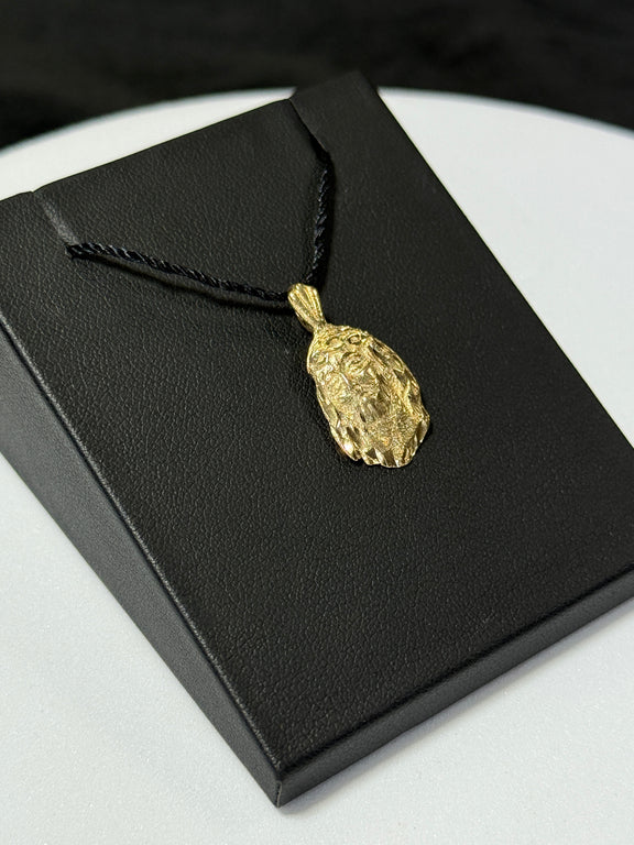 14K Yellow Gold Jesus Christ Face Religious 2.1G Pendant