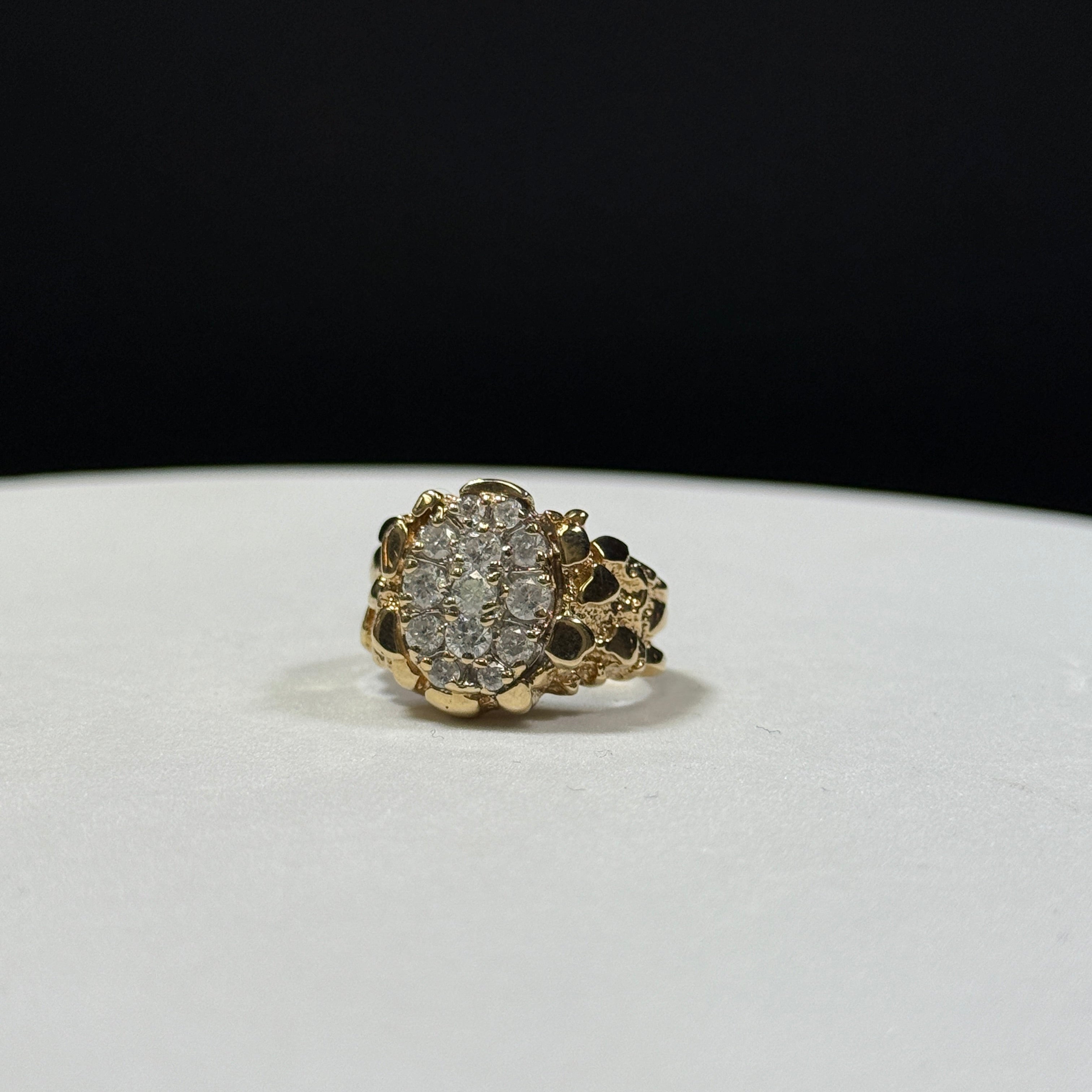 10K Yellow Gold Diamond Nugget Ring 7.8g – Size 7.5 (.86ctw)