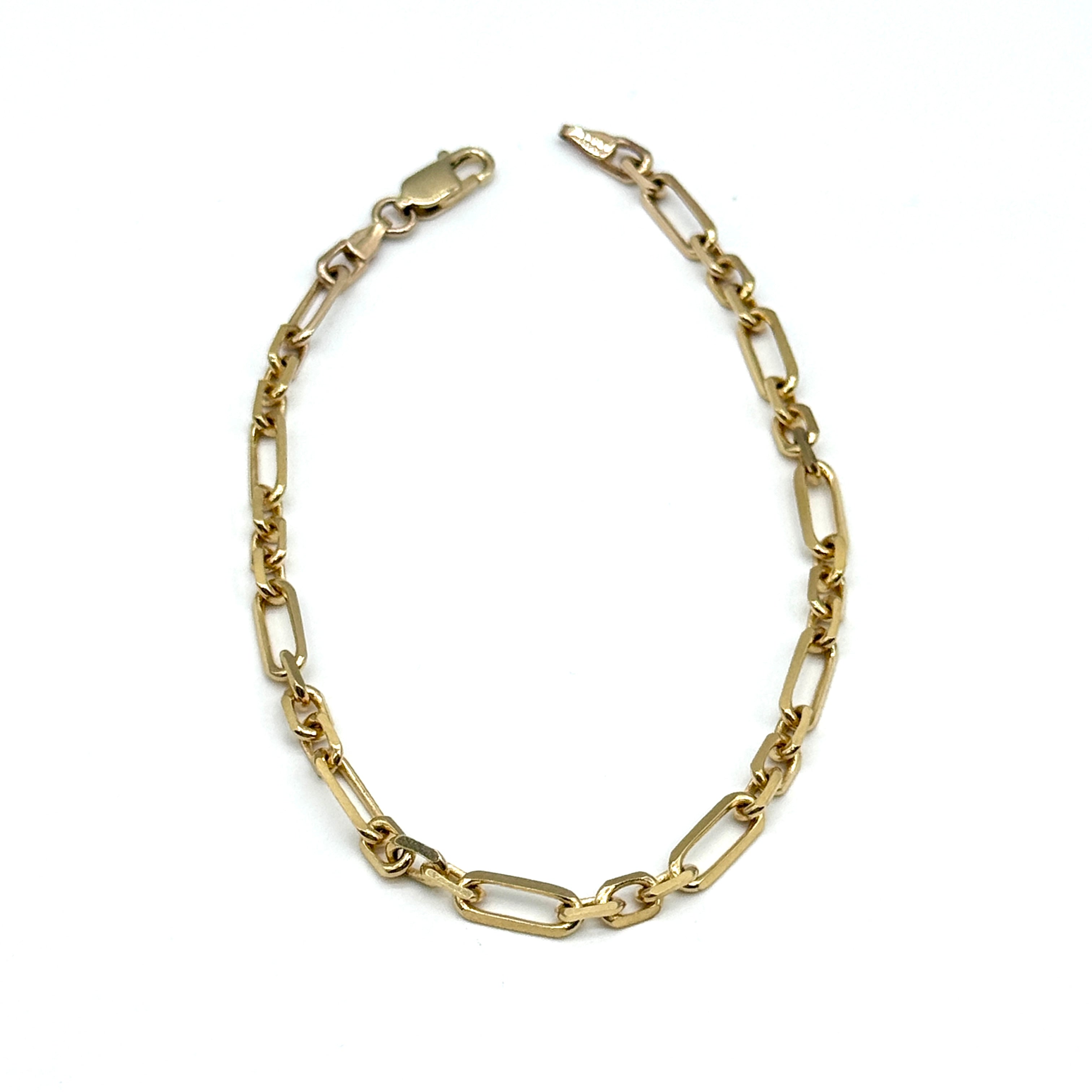14K Yellow Gold Paperclip Link Bracelet 8 Inch 4.2mm 7.5 Grams