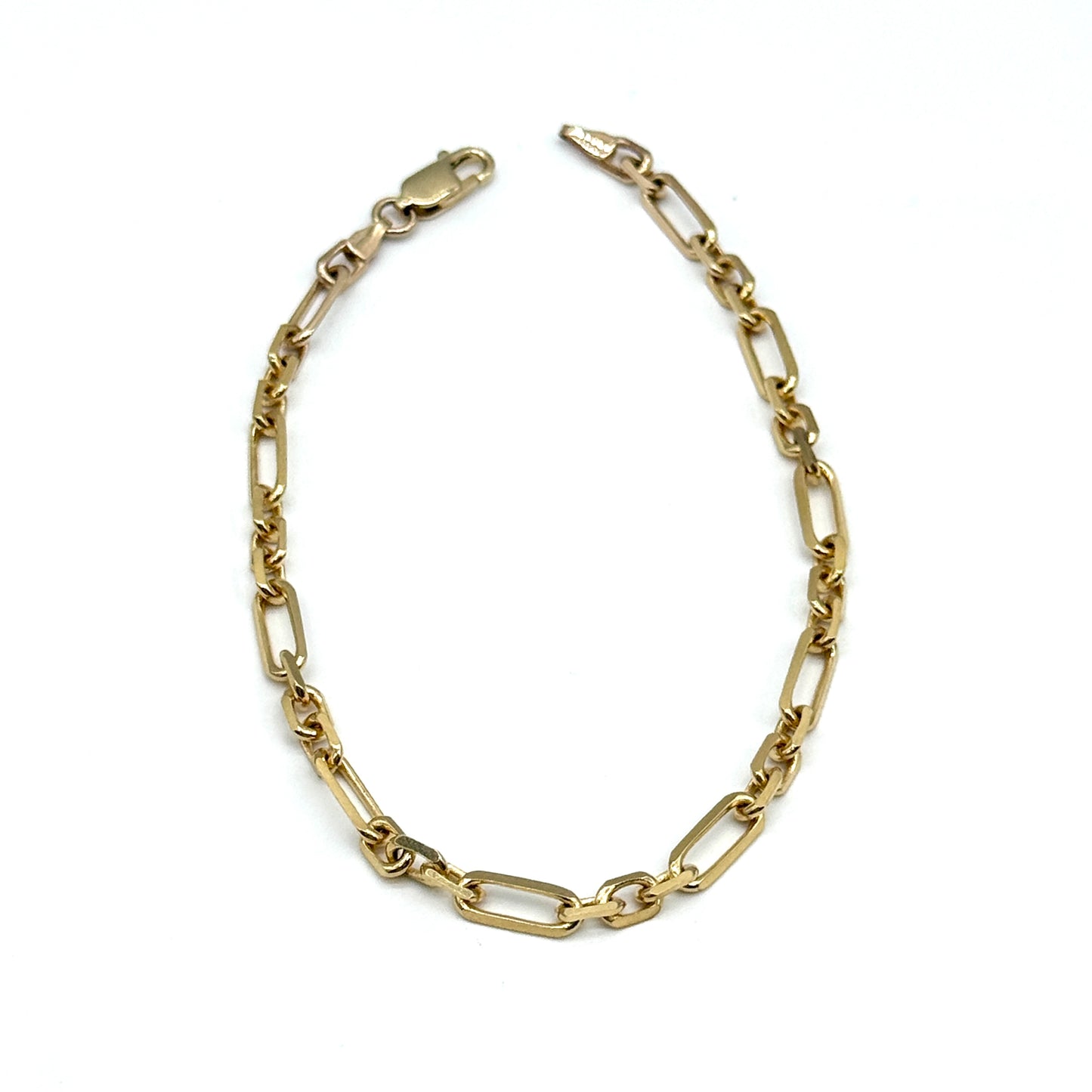 14K Yellow Gold Paperclip Link Bracelet 8 Inch 4.2mm 7.5 Grams