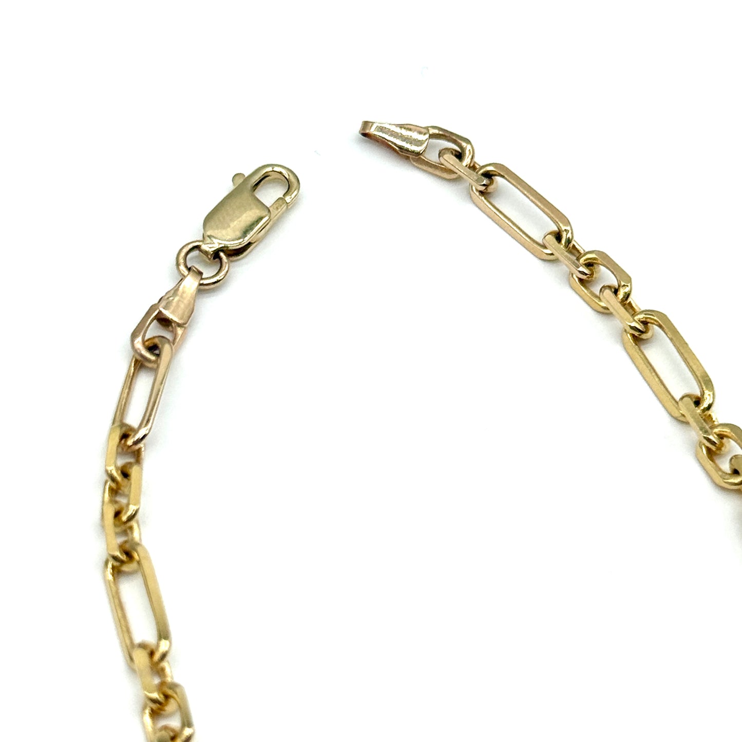 14K Yellow Gold Paperclip Link Bracelet 8 Inch 4.2mm 7.5 Grams
