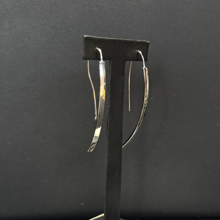 14K White Gold Fancy Earwire Earrings