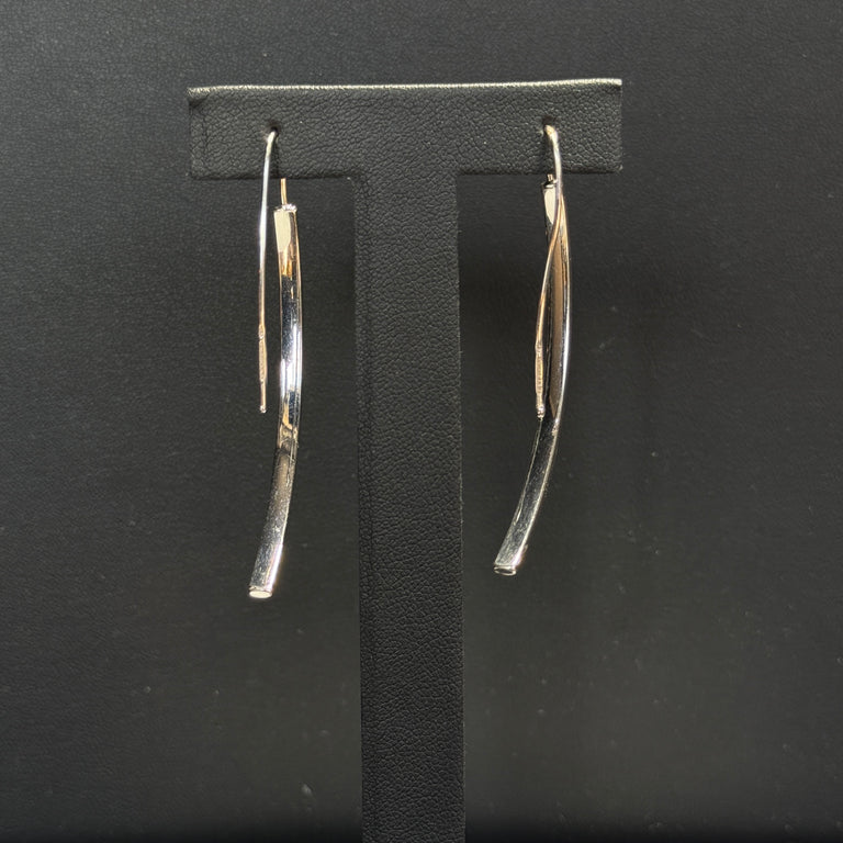 14K White Gold Fancy Earwire Earrings