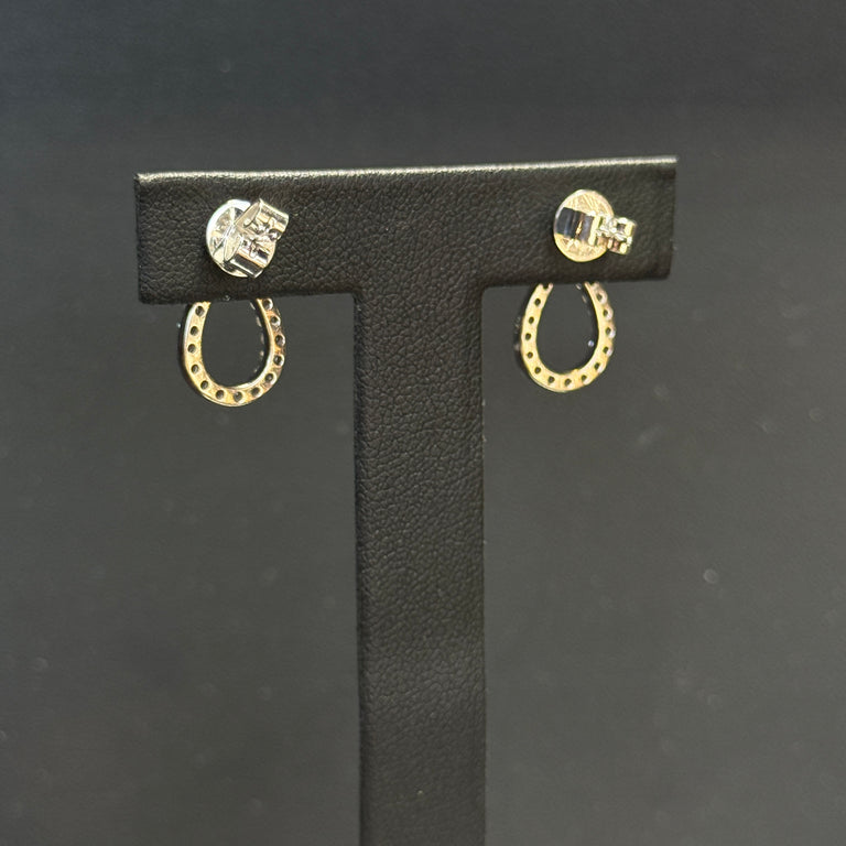 14K White Gold Pear Diamond Dangle 1.15ctw Earrings