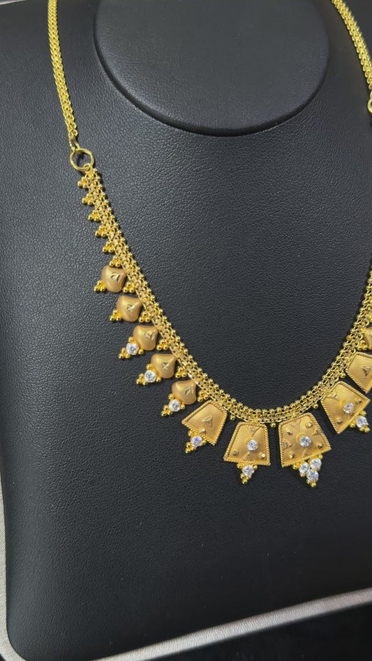 21K Yellow Gold Fancy CZ 17.1G 17.5” Necklace